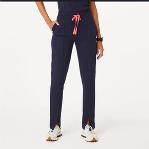 Figs Lara Split Hem Scrub Pants in Navy